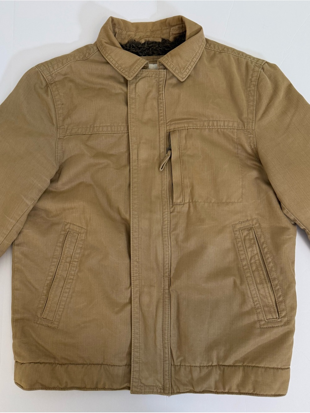 Old Navy Tan Sherpa-Lined Military-Style Field Jacket Men’s Small